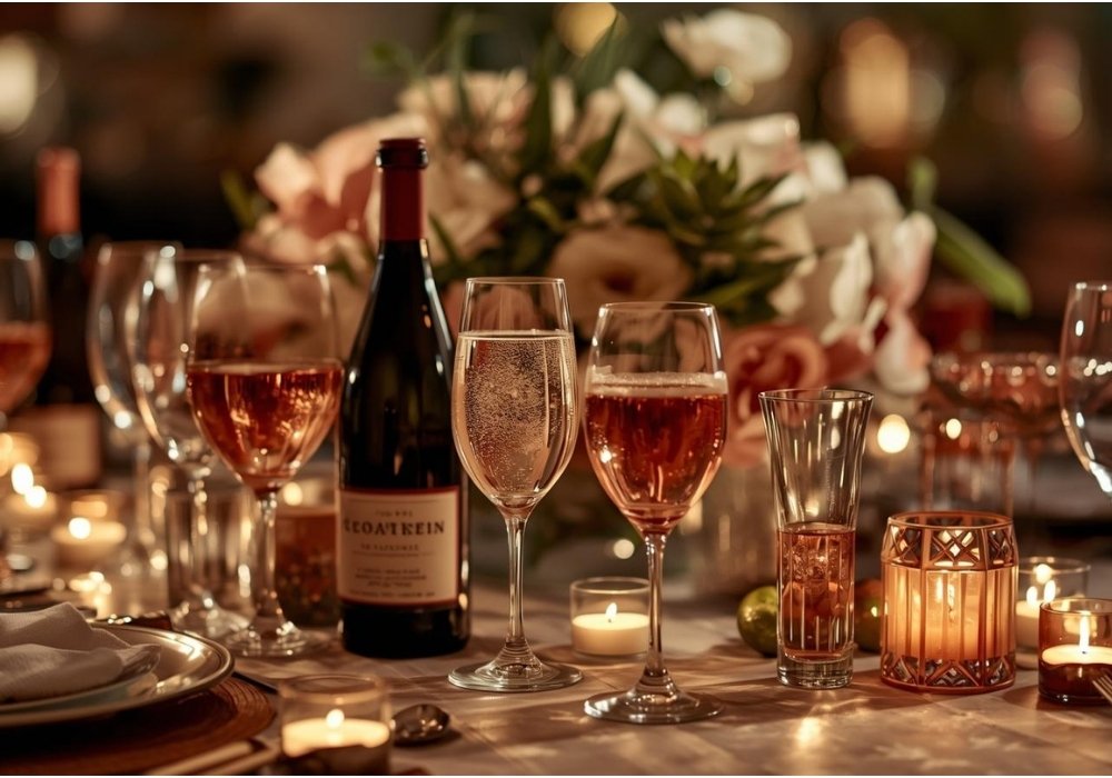 alkoholfreier Wein auf Tisch während Schwangerschaft